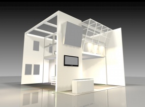 白色展厅模型效果图